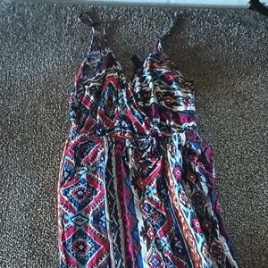 Colorful Geometric Print Maxi Dress